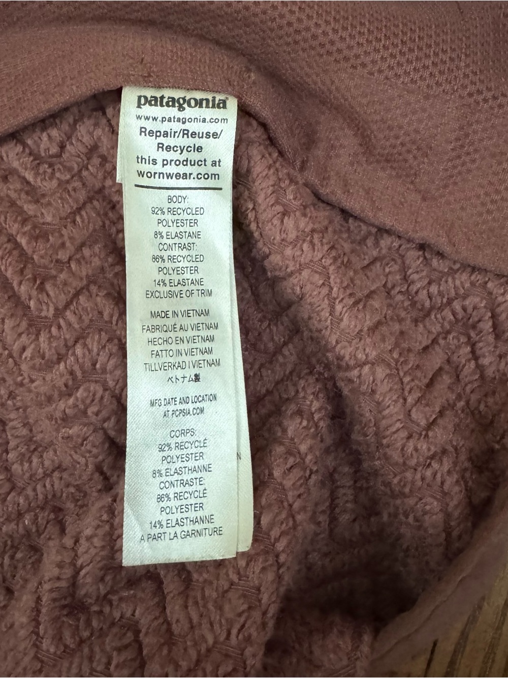 Patagonia Crossstrata R2 Zip Fleece Jacket in Dulse Mauve L EUC - Picture 6 of 7